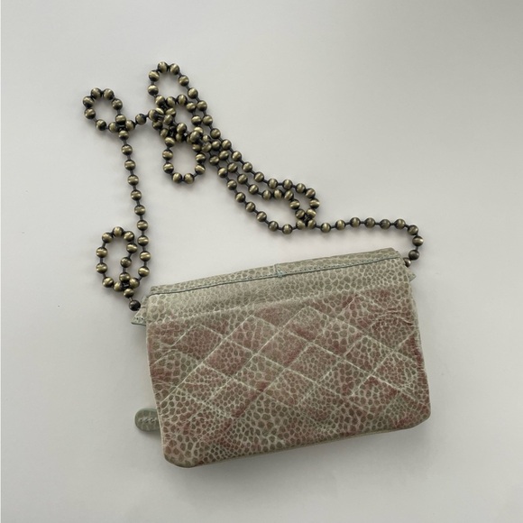 Free People Crossbody Purse Bag Beaded Strap Boho Bohemian Green - Picture 1 of 10